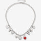 Bedelketting multi hartjes zilverkleurig