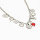 Bedelketting multi hartjes zilverkleurig