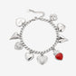 Bedelarmband multi hartjes zilverkleurig