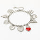 Bedelarmband multi hartjes zilverkleurig