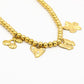 Bollen ketting multi bedel goudkleurig