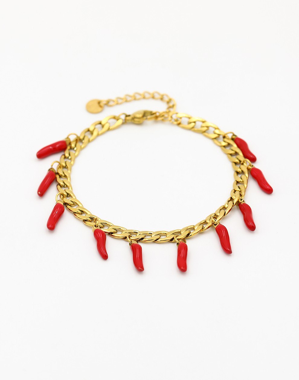 Schakelarmband rode pepers