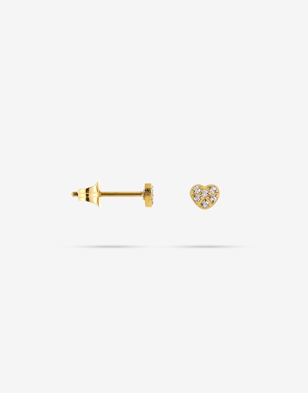 studs hartje zirkonia goudkleurig