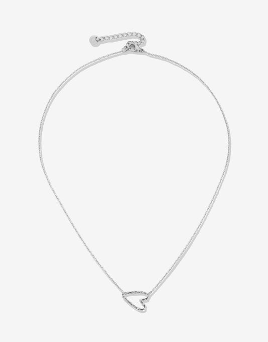 ketting vintage speels hartje zilverkleurig