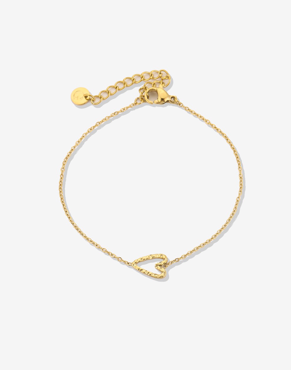 arrmband vintage speels hartje goudkleurig
