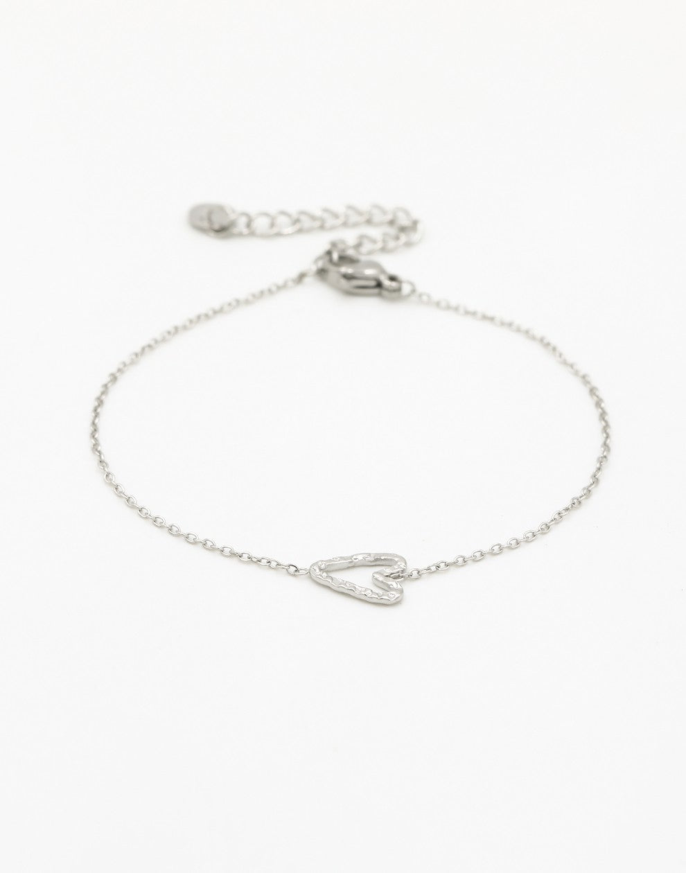 arrmband vintage speels hartje zilverkleurig