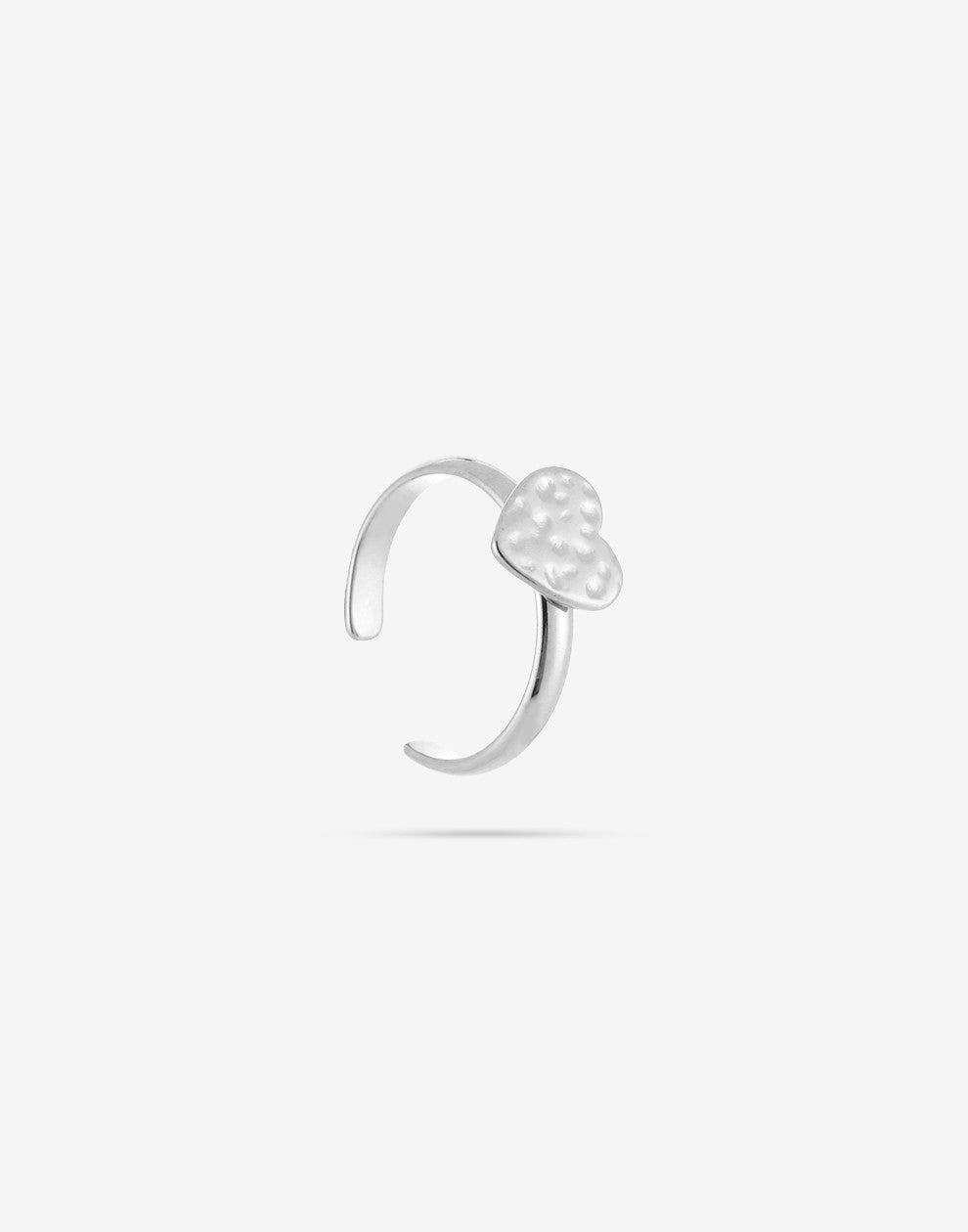 ring hart met patroon zilverkleurig