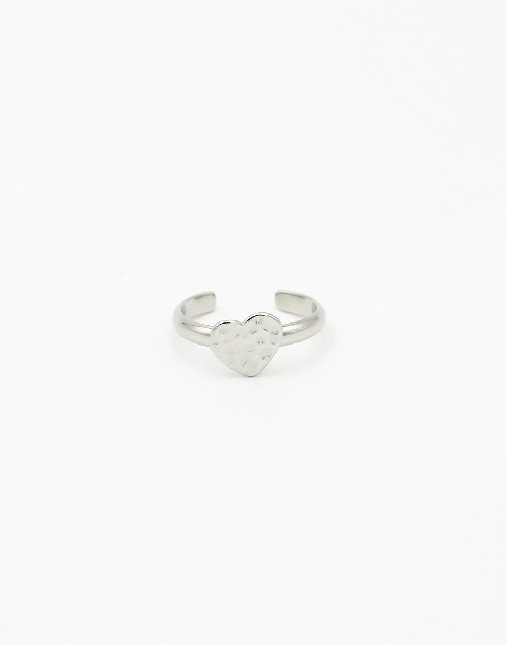 ring hart met patroon zilverkleurig