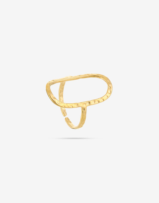 Vintage ring open ovaal goudkleurig