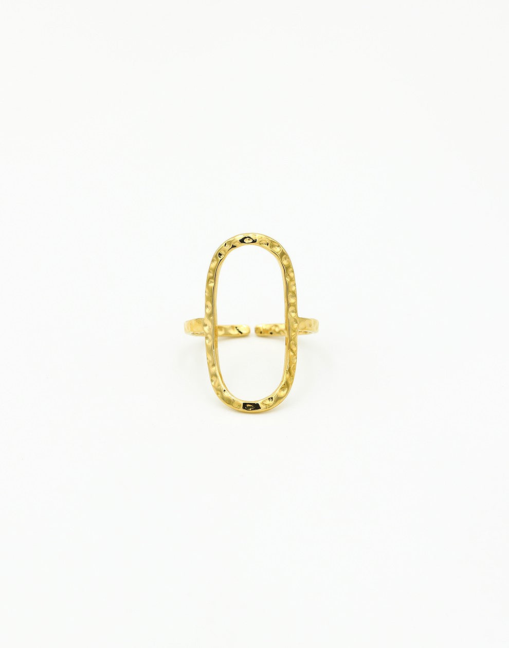 Vintage ring open ovaal goudkleurig