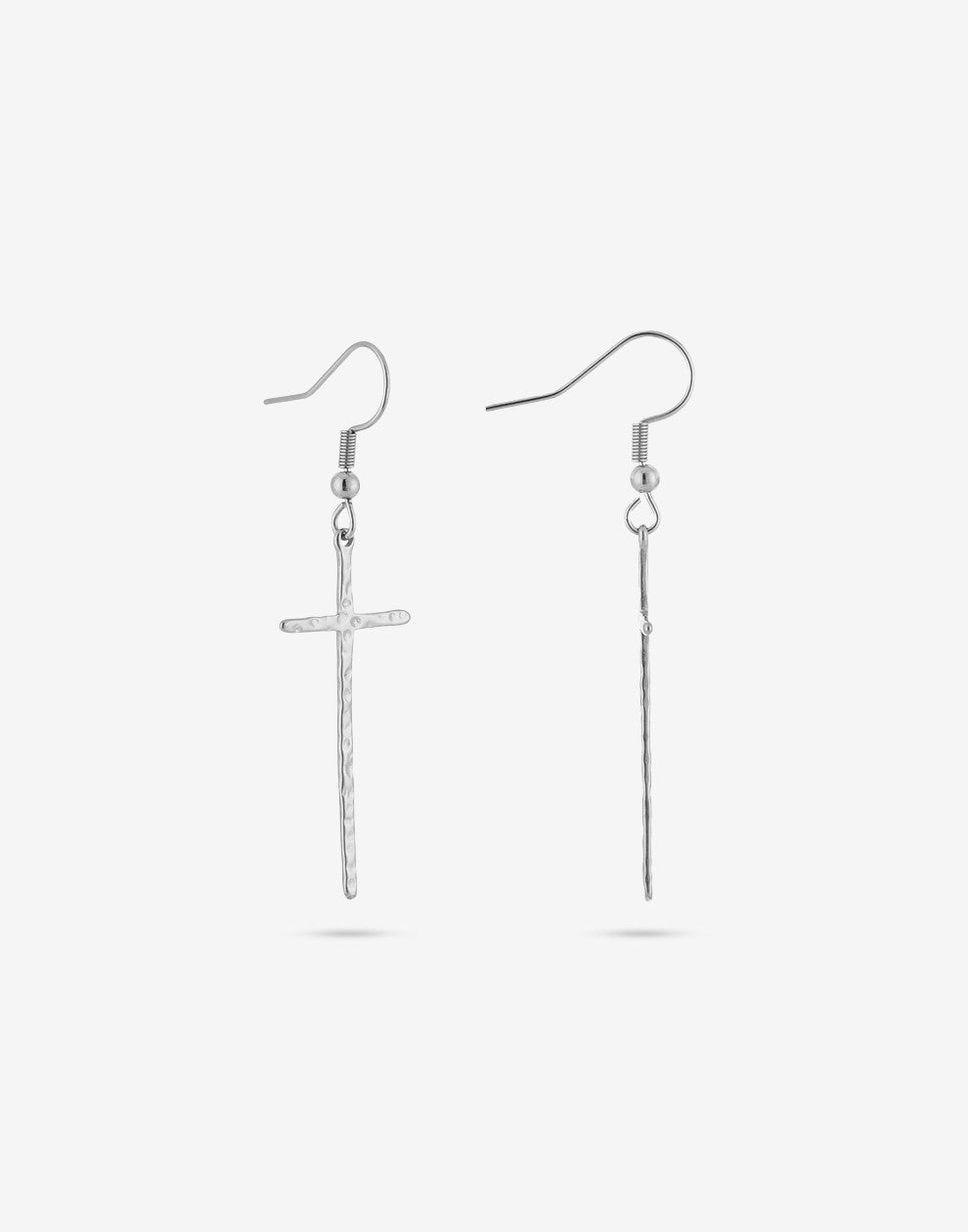 oorhangers groot kruis zilverkleurig