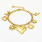 Bedelarmband mix bedels goudkleurig