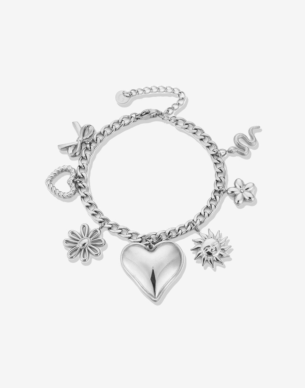 Bedelarmband mix bedels zilverkleurig