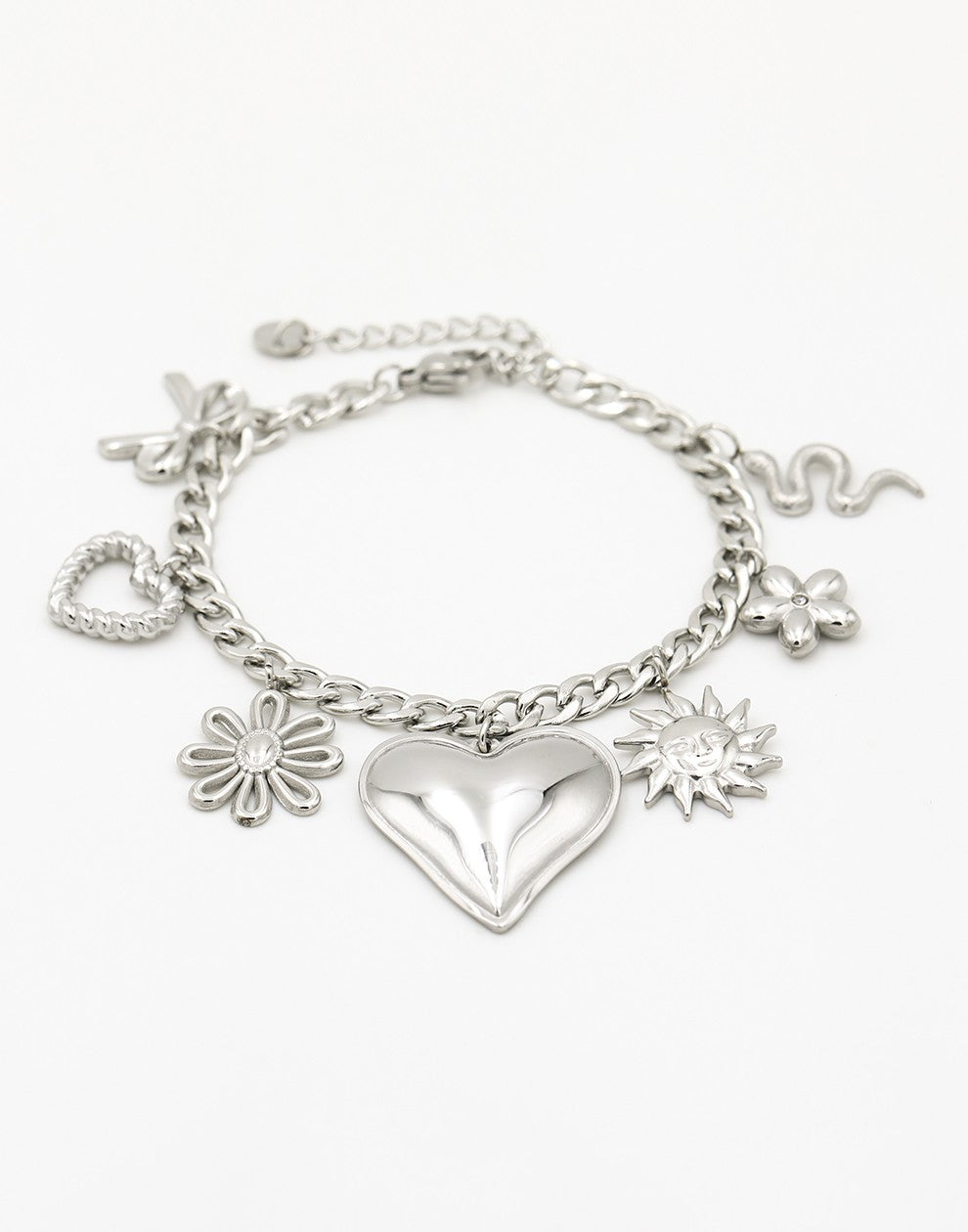 Bedelarmband mix bedels zilverkleurig