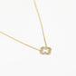fijne ketting open klaver strass goudkleurig