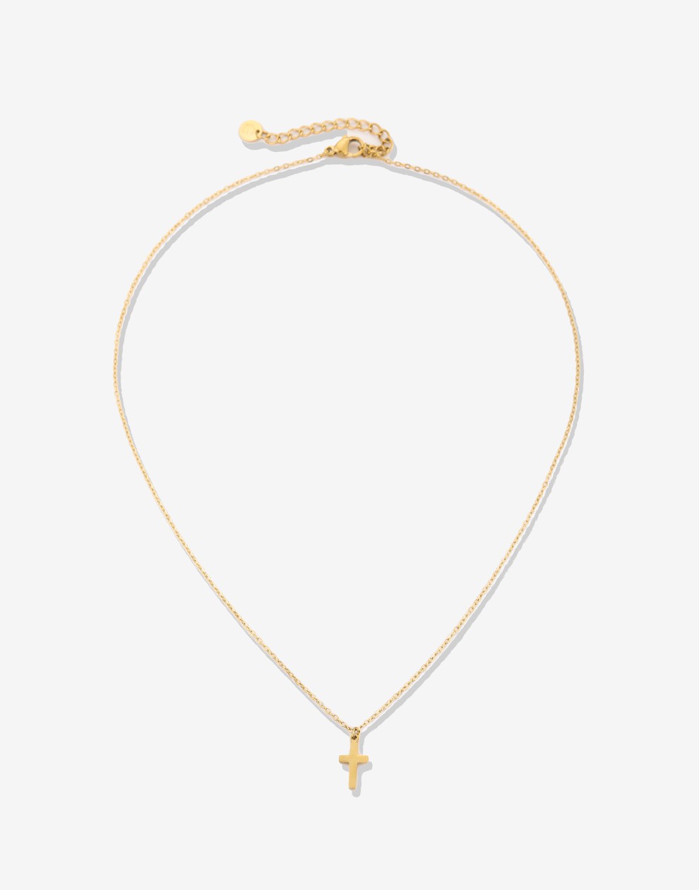 Ketting kruis goudkleurig