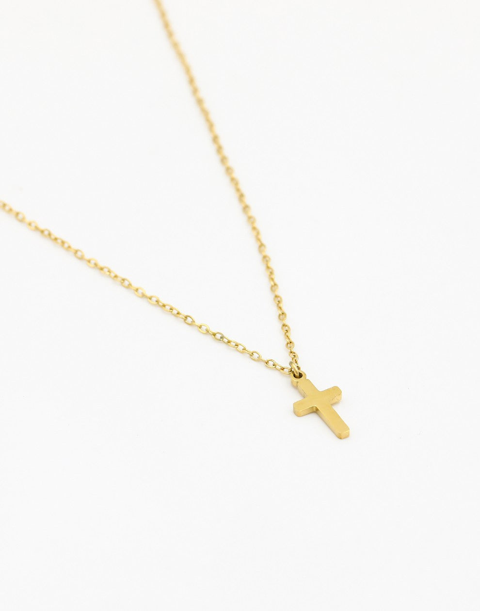 Ketting kruis goudkleurig