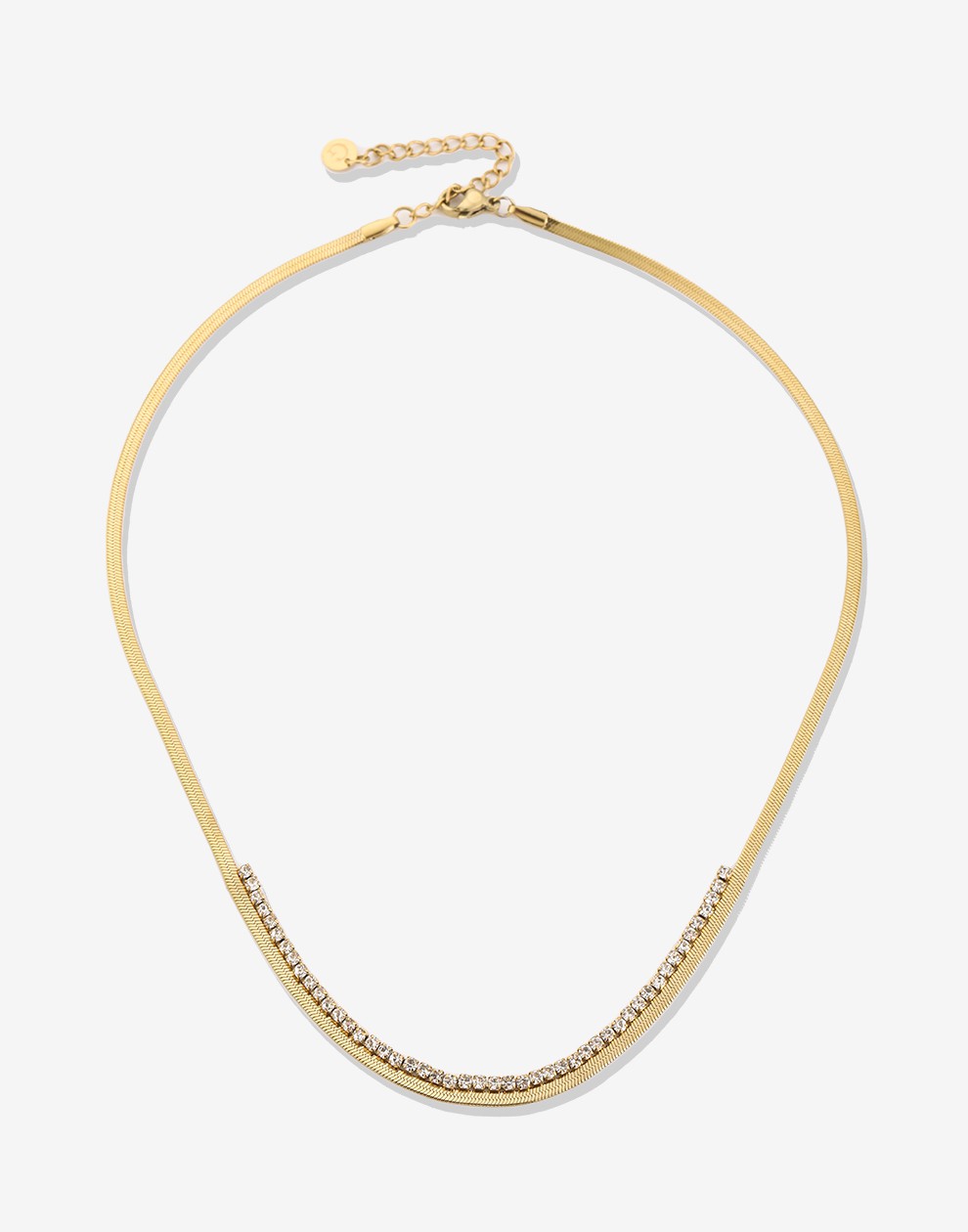 Snake ketting steentjes goudkleurig