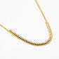 Snake ketting steentjes goudkleurig