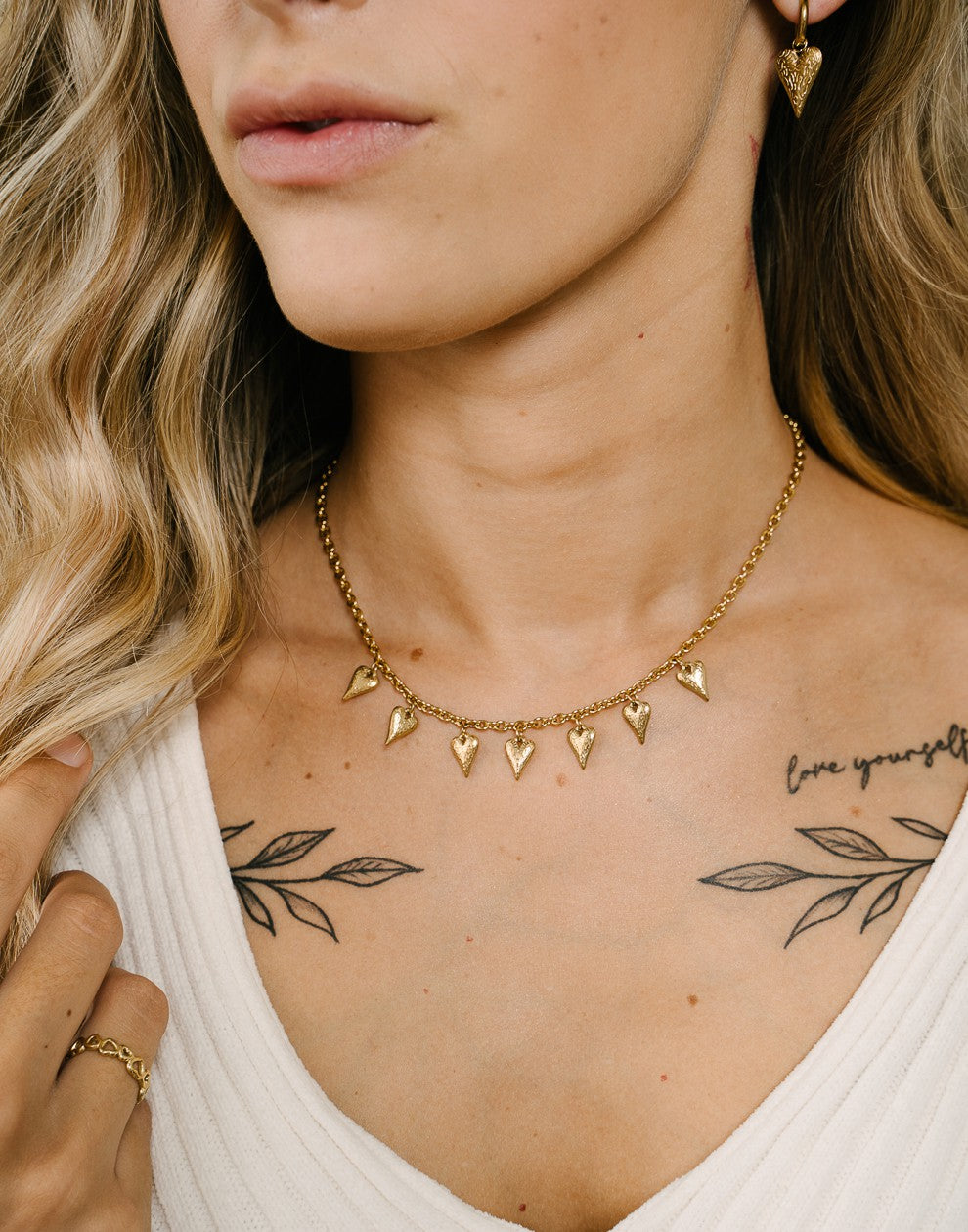 schakelketting vintage hartjes bedels