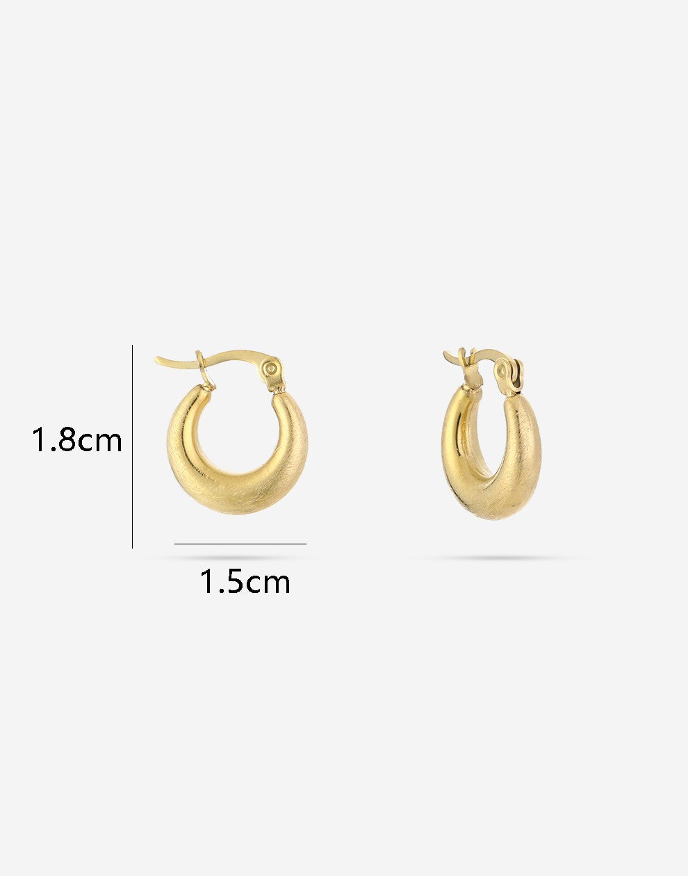 Basic oorringen matte goudkleurig 15mm