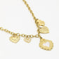 bedelketting vintage love charms goudkleurig
