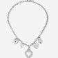 bedelketting vintage love charms zilverkleurig
