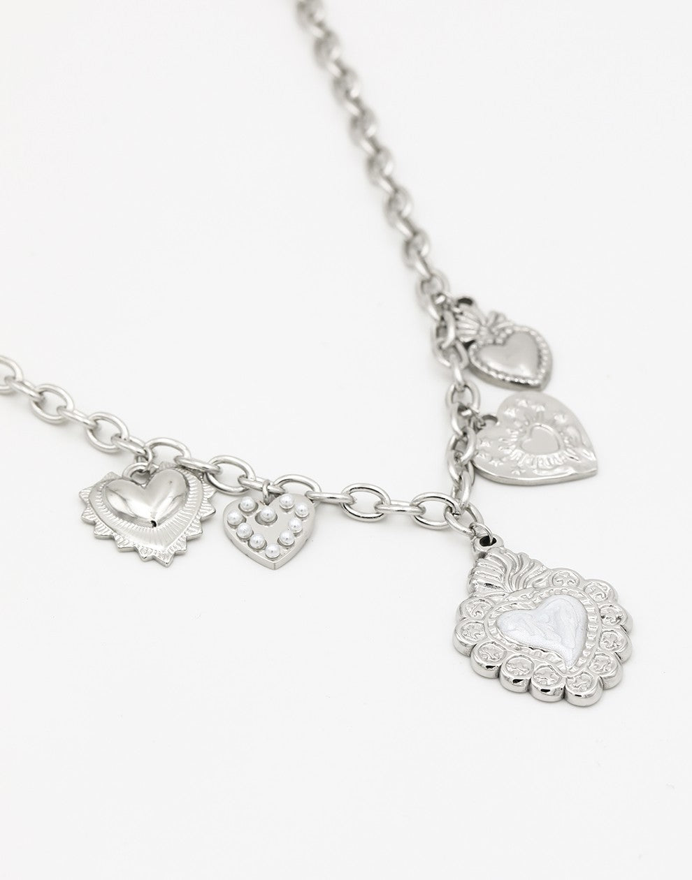 bedelketting vintage love charms zilverkleurig