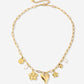 Bedelketting flower love goudkleurig