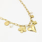 Bedelketting flower love goudkleurig
