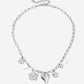 Bedelketting flower love zilverkleurig