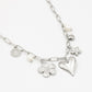 Bedelketting flower love zilverkleurig