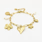Bedelarmband flower love goudkleurig