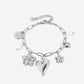 Bedelarmband flower love zilverkleurig