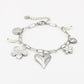 Bedelarmband flower love zilverkleurig