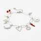 ovale schakelarmband met bedels zilverkleurig
