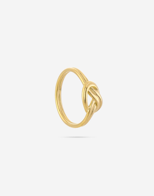 knoop ring goudkleurig