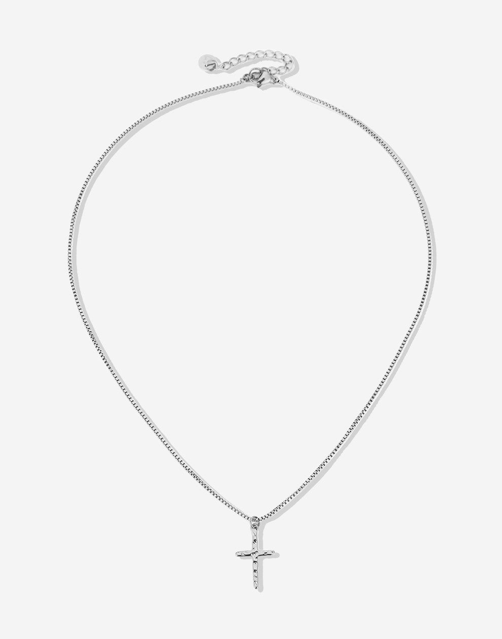Ketting vintage kruisje zilverkleurig