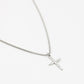 Ketting vintage kruisje zilverkleurig