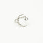 ring maan met steentje zilverkleurig