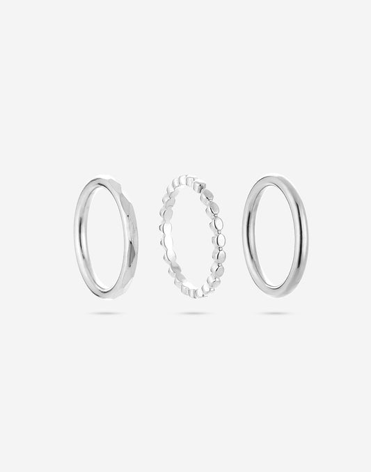 ringen set basic zilverkleurig