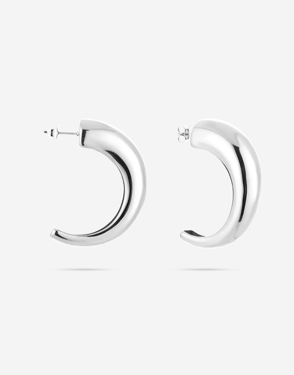 open grote hoops zilverkleurig