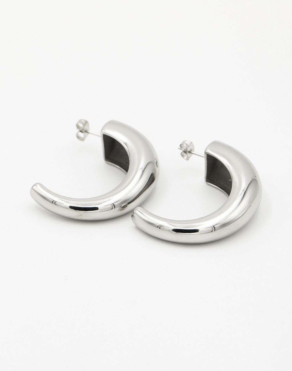 open grote hoops zilverkleurig