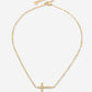 Ketting zijwaarts kruis steentjes goudkleurig