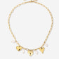 Bedelketting parels met hartjes goudkleurig