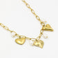 Bedelketting parels met hartjes goudkleurig