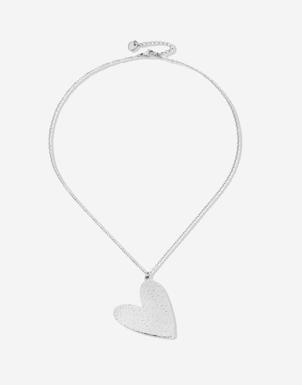 Ketting schuin speels hart zilverkleurig