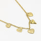 minimalistische bedelketting hartjes goudkleurig