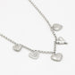 minimalistische bedelketting hartjes zilverkleurig