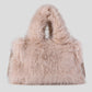 shoulder fur bag beige